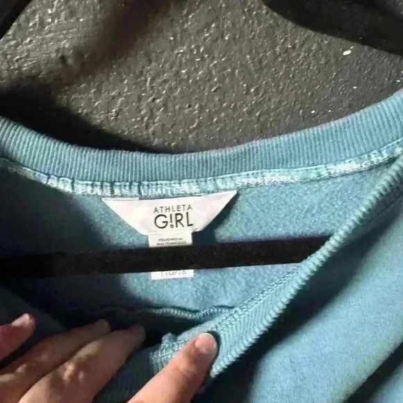Girls Athleta Blue Twist Front Sweatshirt XXL - Picture 2 of 4